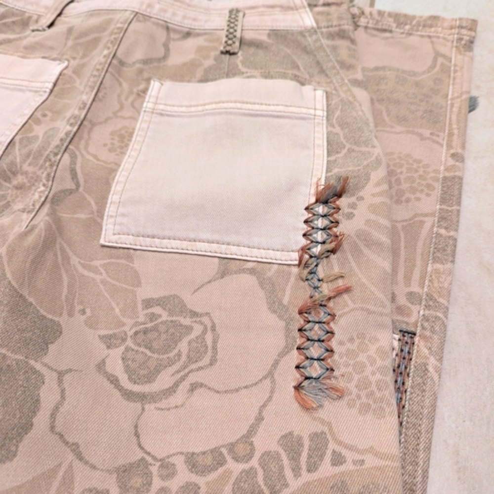 Anthropologie Pilcro Wanderer Jeans Pants Floral Patterned Embroidered 27 Nwot - Picture 12 of 14